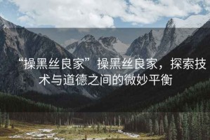 “操黑絲良家”操黑絲良家，探索技術與道德之間的微妙平衡