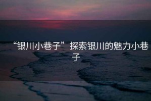 “銀川小巷子”探索銀川的魅力小巷子