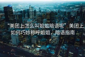 “美團上怎么叫姐姐暗語呢”美團上如何巧妙稱呼姐姐，暗語指南
