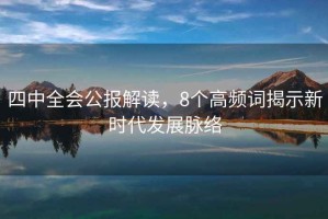 四中全會公報解讀，8個高頻詞揭示新時代發展脈絡