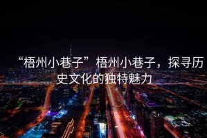 “梧州小巷子”梧州小巷子，探尋歷史文化的獨(dú)特魅力