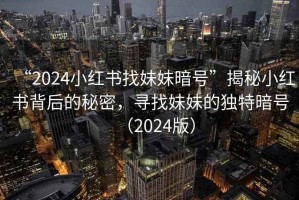 “2024小紅書找妹妹暗號”揭秘小紅書背后的秘密，尋找妹妹的獨特暗號（2024版）