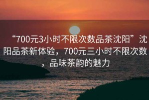“700元3小時不限次數品茶沈陽”沈陽品茶新體驗，700元三小時不限次數，品味茶韻的魅力
