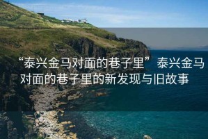 “泰興金馬對面的巷子里”泰興金馬對面的巷子里的新發現與舊故事
