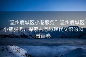 “溫州鹿城區小巷服務”溫州鹿城區小巷服務，探索古老與現代交織的風景畫卷