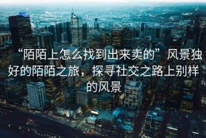 “陌陌上怎么找到出來(lái)賣的”風(fēng)景獨(dú)好的陌陌之旅，探尋社交之路上別樣的風(fēng)景