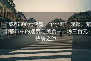 “成都300元快餐一個小時”成都，繁華都市中的速度與美食—一場三百元快餐之旅