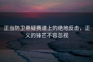 正當防衛懸疑賽道上的絕地反擊，正義的鋒芒不容忽視