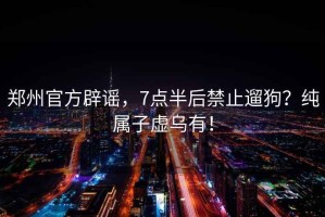 鄭州官方辟謠，7點半后禁止遛狗？純屬子虛烏有！