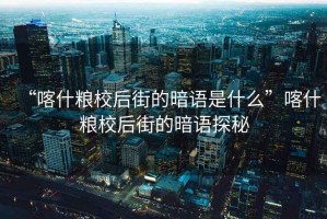 “喀什糧校后街的暗語是什么”喀什糧校后街的暗語探秘