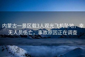 內蒙古一景區載3人觀光飛機墜地，幸無人員傷亡，事故原因正在調查