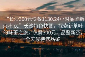 “長沙300元快餐1130.24小時品鑒新茶葉.cc”長沙特色快餐，探索新茶葉的味蕾之旅，僅需300元，品鑒新茶，全天候待您品鑒