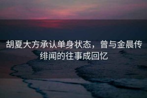 胡夏大方承認單身狀態，曾與金晨傳緋聞的往事成回憶