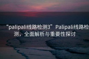“palipali線路檢測3”Palipali線路檢測，全面解析與重要性探討