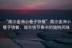 “南沙金洲小巷子快餐”南沙金洲小巷子快餐，城市快節奏中的獨特風味
