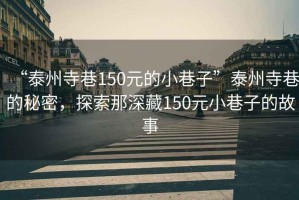 “泰州寺巷150元的小巷子”泰州寺巷的秘密，探索那深藏150元小巷子的故事