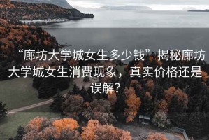 “廊坊大學城女生多少錢”揭秘廊坊大學城女生消費現象，真實價格還是誤解？