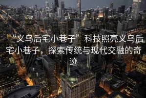 “義烏后宅小巷子”科技照亮義烏后宅小巷子，探索傳統(tǒng)與現(xiàn)代交融的奇跡