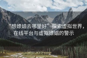 “想嫖娼去哪里好”探索虛擬世界，在線平臺與虛擬嫖娼的警示