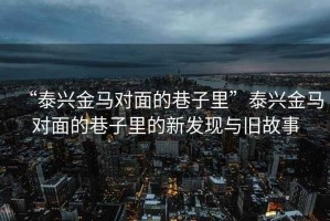 “泰興金馬對面的巷子里”泰興金馬對面的巷子里的新發現與舊故事