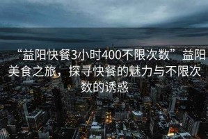 “益陽快餐3小時(shí)400不限次數(shù)”益陽美食之旅，探尋快餐的魅力與不限次數(shù)的誘惑