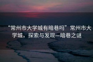 “常州市大學城有暗巷嗎”常州市大學城,探索與發(fā)現(xiàn)—暗巷之謎 “常州市大學城有暗巷嗎”常州市大學城,探索與發(fā)現(xiàn)—暗巷之謎