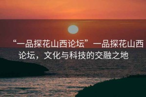 “一品探花山西論壇”一品探花山西論壇，文化與科技的交融之地