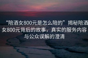 “陪酒女800元是怎么陪的”揭秘陪酒女800元背后的故事，真實的服務(wù)內(nèi)容與公眾誤解的澄清