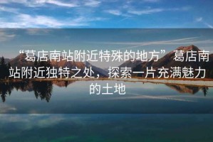 “葛店南站附近特殊的地方”葛店南站附近獨特之處，探索一片充滿魅力的土地