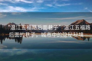 “溫江五福路后面巷子”溫江五福路后面的巷子，城市中的隱秘秘境