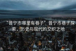 “普寧市哪里有巷子”普寧市巷子探索，歷史與現代的交織之地