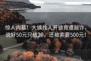驚人內幕！大姨找人開鎖竟遭敲詐，說好50元只給20，還被索要500元！