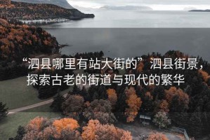 “泗縣哪里有站大街的”泗縣街景，探索古老的街道與現代的繁華