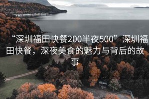 “深圳福田快餐200半夜500”深圳福田快餐，深夜美食的魅力與背后的故事