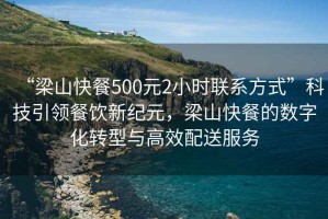 “梁山快餐500元2小時聯(lián)系方式”科技引領(lǐng)餐飲新紀元，梁山快餐的數(shù)字化轉(zhuǎn)型與高效配送服務(wù)