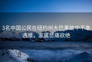 3名中國公民在紐約州大巴事故中不幸遇難，家屬悲痛欲絕