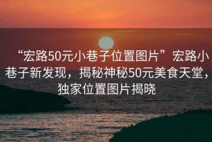 “宏路50元小巷子位置圖片”宏路小巷子新發現，揭秘神秘50元美食天堂，獨家位置圖片揭曉