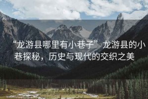 “龍游縣哪里有小巷子”龍游縣的小巷探秘，歷史與現代的交織之美