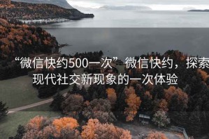 “微信快約500一次”微信快約，探索現(xiàn)代社交新現(xiàn)象的一次體驗(yàn)