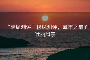 “樓鳳測評”樓鳳測評，城市之巔的壯麗風景