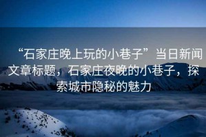 “石家莊晚上玩的小巷子”當(dāng)日新聞文章標(biāo)題，石家莊夜晚的小巷子，探索城市隱秘的魅力