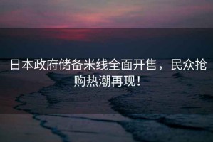日本政府儲備米線全面開售，民眾搶購熱潮再現！