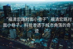 “福清宏路對面小巷子”福清宏路對面小巷子，科技滲透于城市角落的奇跡