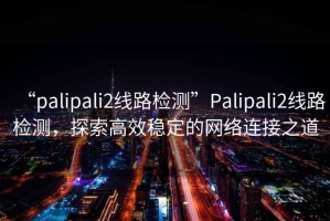 “palipali2線路檢測”Palipali2線路檢測，探索高效穩定的網絡連接之道