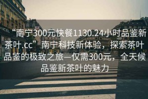 “南寧300元快餐1130.24小時品鑒新茶葉.cc”南寧科技新體驗，探索茶葉品鑒的極致之旅—僅需300元，全天候品鑒新茶葉的魅力