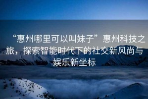 “惠州哪里可以叫妹子”惠州科技之旅，探索智能時代下的社交新風(fēng)尚與娛樂新坐標