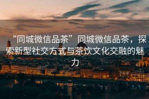 “同城微信品茶”同城微信品茶，探索新型社交方式與茶飲文化交融的魅力