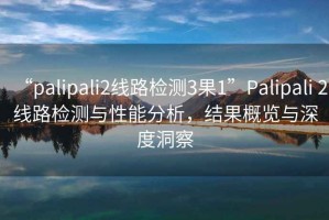 “palipali2線路檢測3果1”Palipali 2線路檢測與性能分析，結果概覽與深度洞察