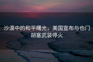 沙漠中的和平曙光，美國宣布與也門胡塞武裝停火