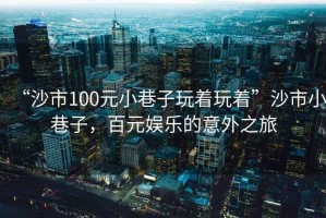 “沙市100元小巷子玩著玩著”沙市小巷子，百元娛樂的意外之旅
